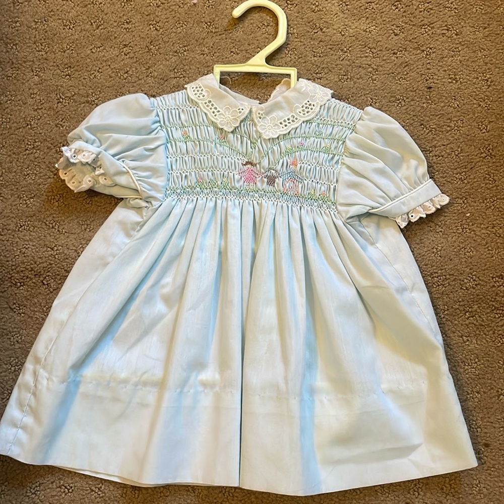 Polly Flinders Vintage Baby Dress Hand Smocked 12 Months